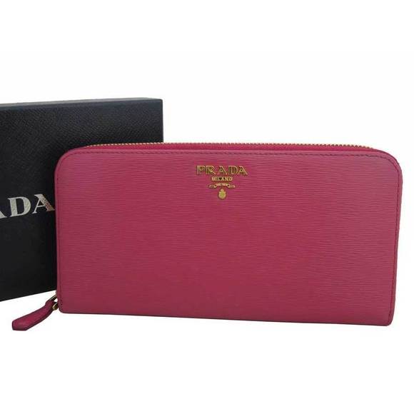Prada pink long Wallet Leather Zip - Picture 1 of 3